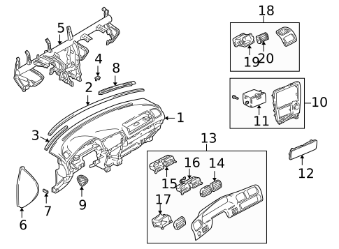 Instrument Panel for 2001 Mazda 626 #0