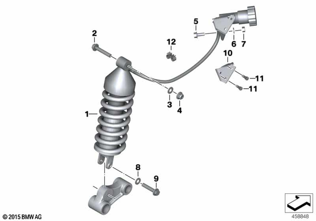 33537728374 - : Spring Strut, Rear for BMW-Motorrad Image