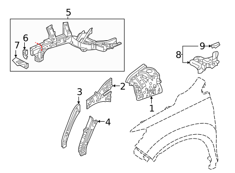 Structural Components & Rails for 2017 Honda Ridgeline #0