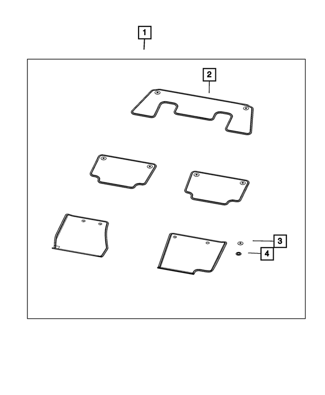 6MN65TX7AB - Interior Trim: Floor Mat Kit for Jeep: Grand Cherokee, Grand Cherokee L Image