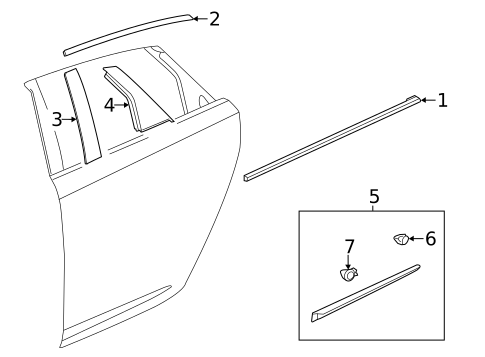 Exterior Trim - Rear Door for 2019 Cadillac XTS #0