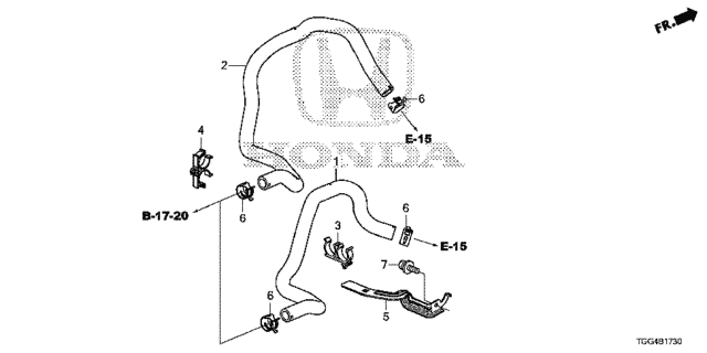 Water Hose for 2018 Honda Civic #0
