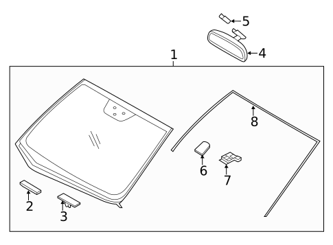 Glass - Windshield for 2017 Hyundai Elantra GT #0