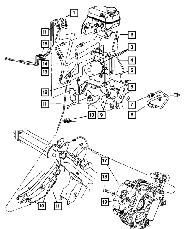 « 52855481AB – Service Brakes : Frein Tube, Côté Gauche pour Mopar Image »