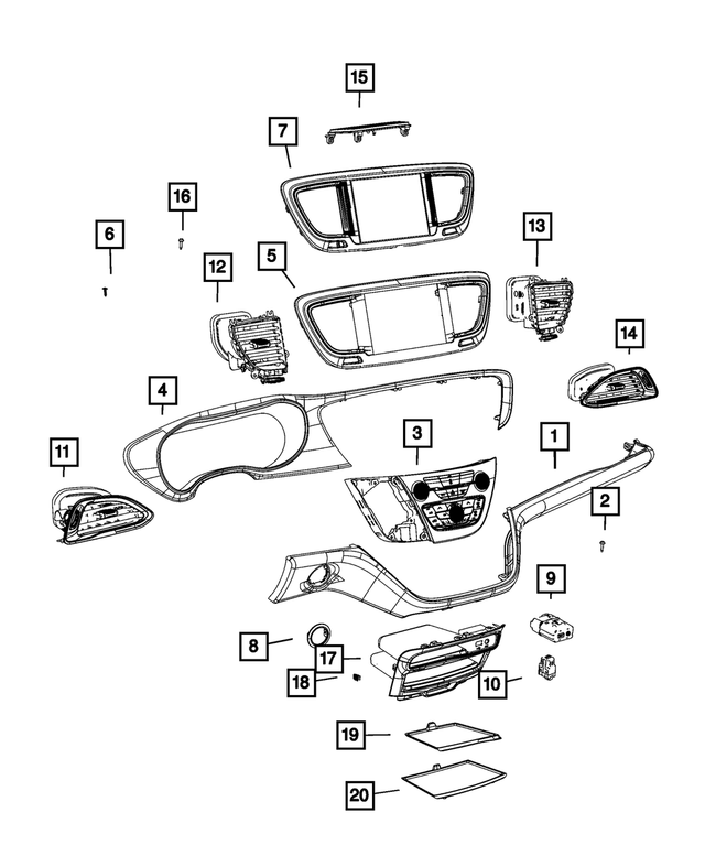 7TG36DX9AA - Interior Trim: Instrument Panel Applique for Mopar Image