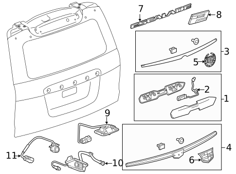 Exterior Trim - Lift Gate for 2018 Cadillac Escalade ESV #0