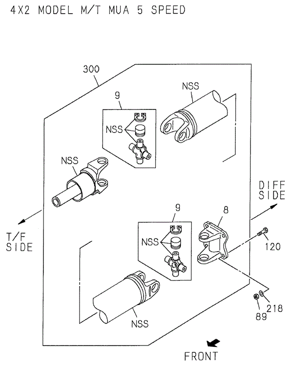 Propeller Shaft (RR.) (1) for 2000 Honda Passport #0