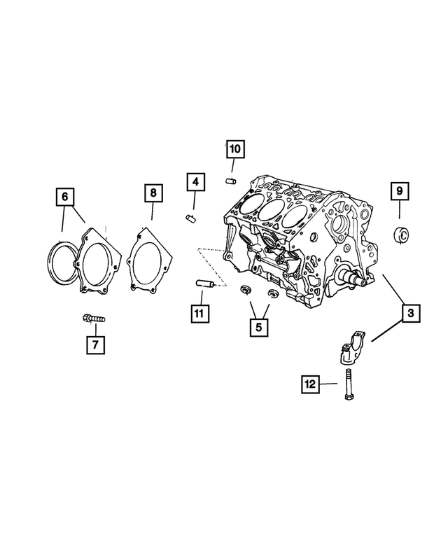 RL036638AA - Engine 3.8L Six Cylinder: Short Block for Mopar Image
