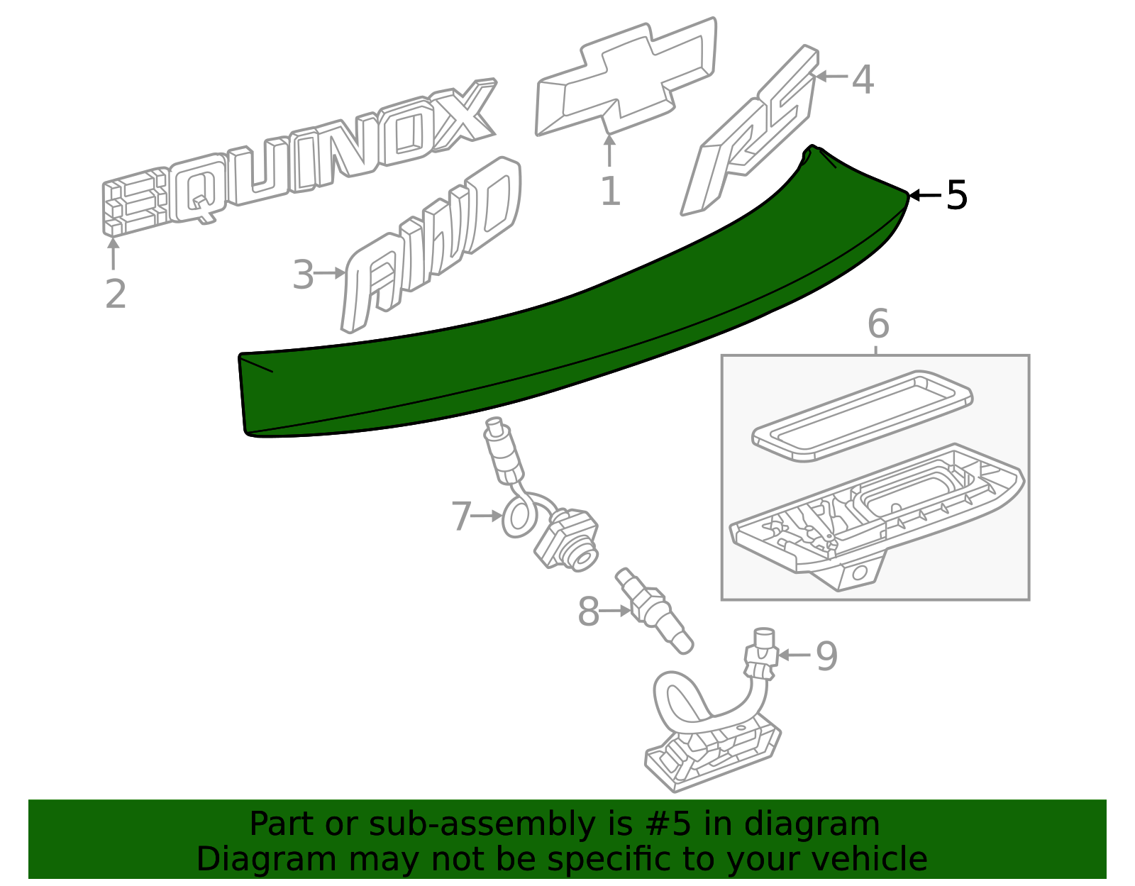 2024-2026 Chevrolet Equinox EV Spoiler 85756776 GM | GMPartsDirect.com