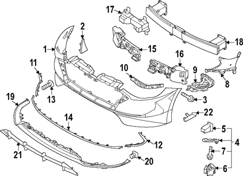 Bumper & Components - Front for 2020 Hyundai Sonata #0