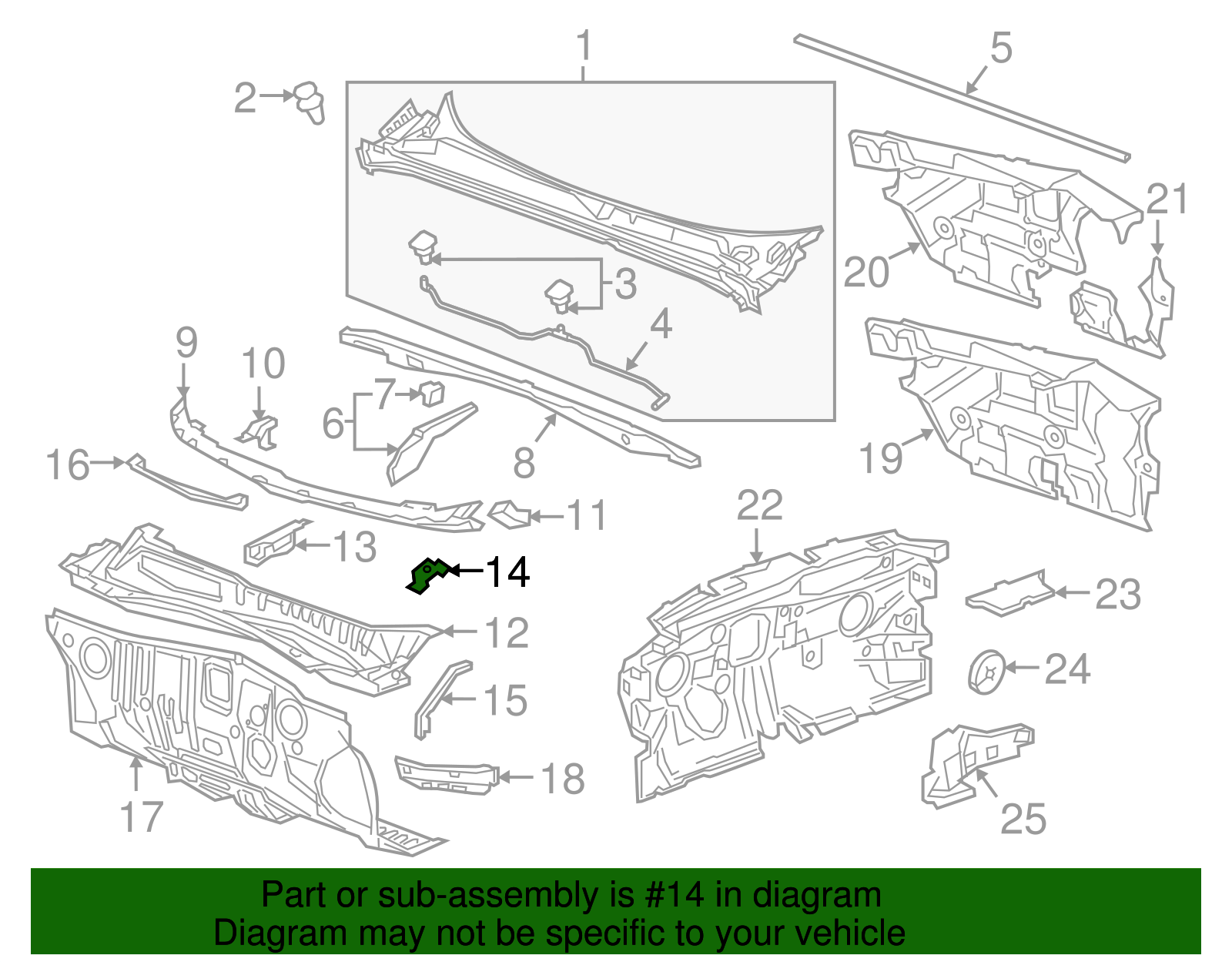 2016-2025 Chevrolet Malibu Outer Plenum Panel Bracket 22978093 | Shop ...