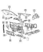 5023934AC - Interior Trim: Floor Pan Front Tunnel Silencer for Dodge: Journey Image