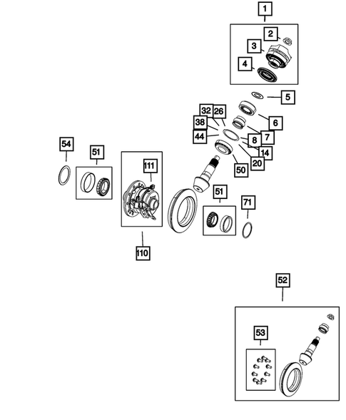 Rear Axle: Housing, Differential and Vent for 2021 Jeep Gladiator #0