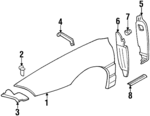 25644701 - Body: Fender for Oldsmobile: Aurora Image