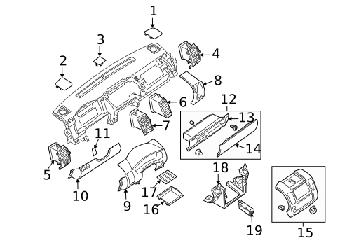Instrument Panel Components for 2009 Nissan Pathfinder #0