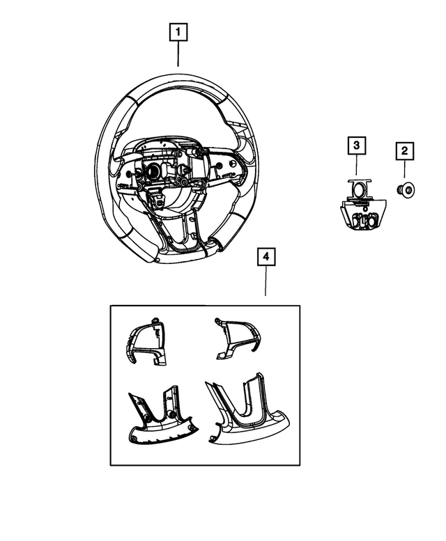 6VC76WA9AA - : Steering Wheel Bezel Kit for Mopar Image