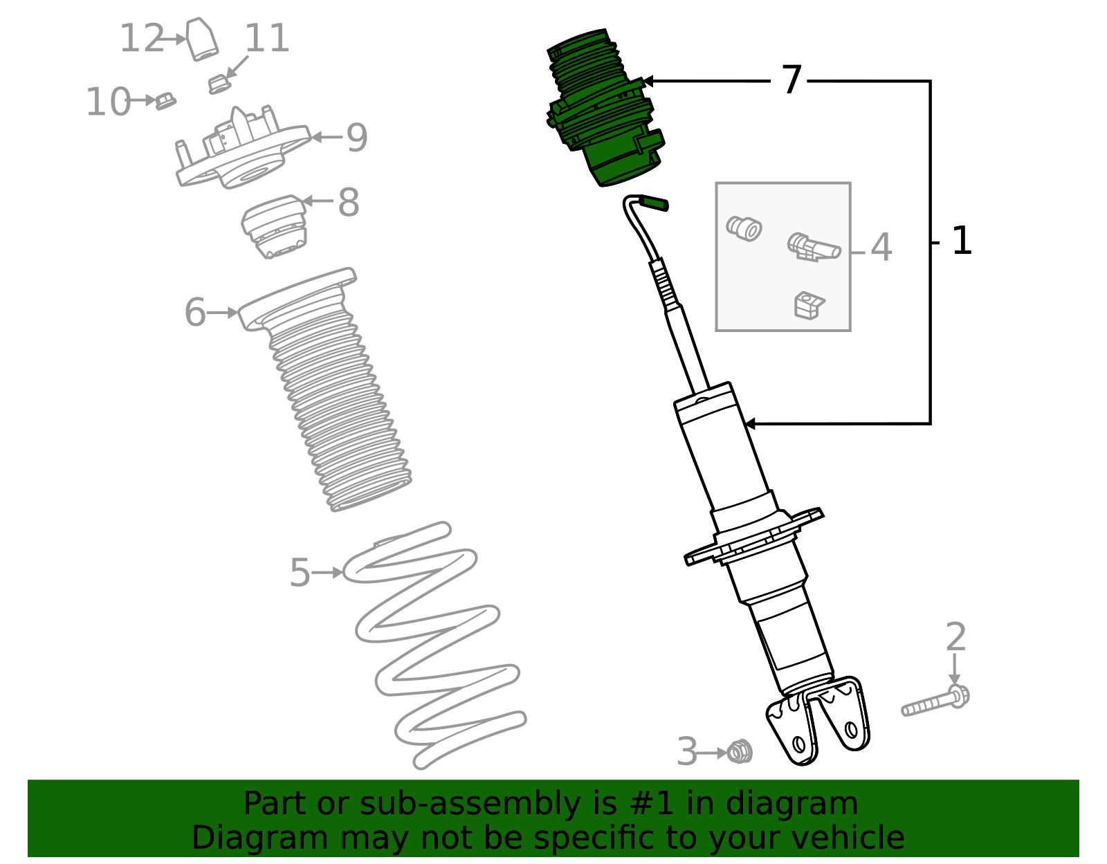 2020-2026 Chevrolet Corvette Front Passenger Side Shock Absorber