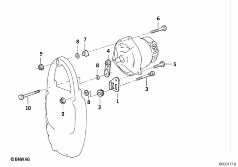 Alternator with Pulley and Mounts for 2004 BMW-Motorrad R 1200 C #1