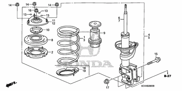 Front Shock Absorber for 2007 Honda Element #0