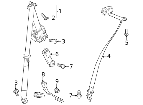 Seat Belt for 2024 Chevrolet Traverse Limited #0