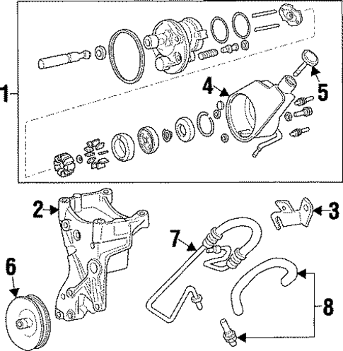 Pump & Hoses for 1997 Isuzu Hombre #0