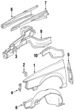 E94Y16006A - Body: Fender for Mercury: Sable Image