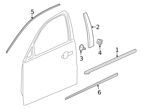 Exterior Trim - Front Door for 2015 Chevrolet Malibu #0