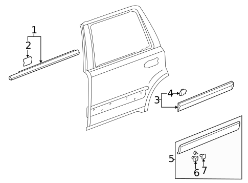 Exterior Trim - Rear Door for 2006 Honda CR-V #0