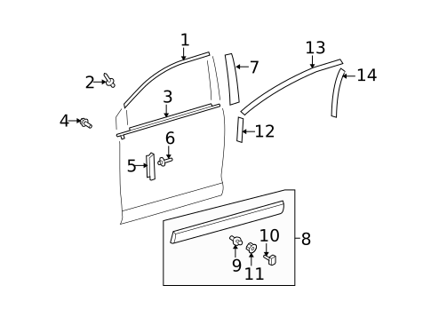 Exterior Trim - Front Door for 2015 Toyota Venza #0