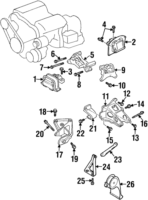Engine & Trans Mounting for 1999 Dodge Stratus #0