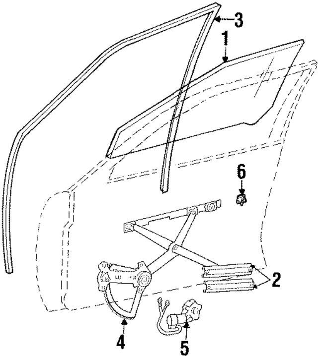 1247200346 - Body: Window Regulator for Mercedes-Benz Image