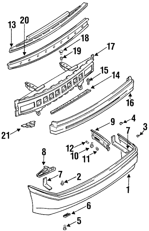 Bumper & Components - Rear for 1993 Subaru SVX #0