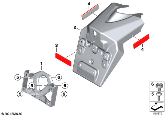 46638527406 - Frame and Mounting Parts: Mudguard - Usa for BMW-Motorrad Image image