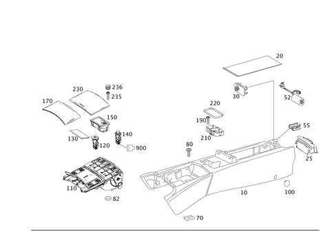 Housing with Tray for 2009 Mercedes-Benz S 550 #0