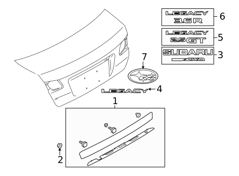 Exterior Trim - Trunk for 2011 Subaru Legacy #0