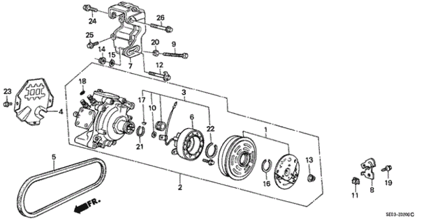 A/C Compressor (Keihin) for 1987 Honda Accord #0