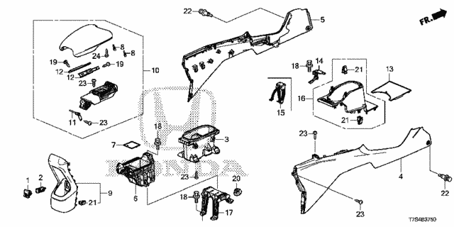 Center Console (Lower) for 2019 Honda HR-V #0