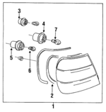7119905337 - : Tail Lamp Bulb for BMW: 318i, 318is, 318ti, 325, 325e, 325es, 325i, 325is, 325iX, 525i, 525iT, 530i, 535i, 540i, 840Ci, 850Ci, 850CSi, 850i, M3, M5 Image