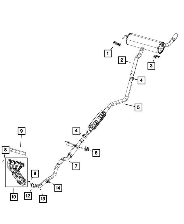 68349051AB - Exhaust: Exhaust Resonator And Pipe for Jeep: Cherokee Image