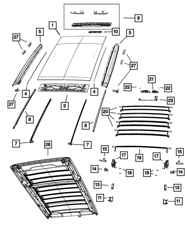 68371746AB - Body Sheet Metal Except Doors: Canopy Top for Mopar Image