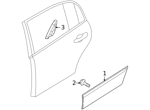 Exterior Trim - Rear Door for 2005 Kia Amanti #0