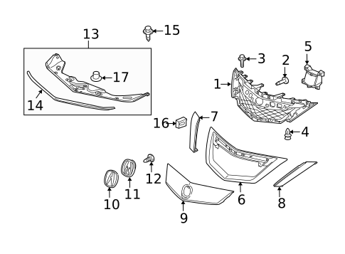 Grille & Components for 2012 Acura ZDX #0