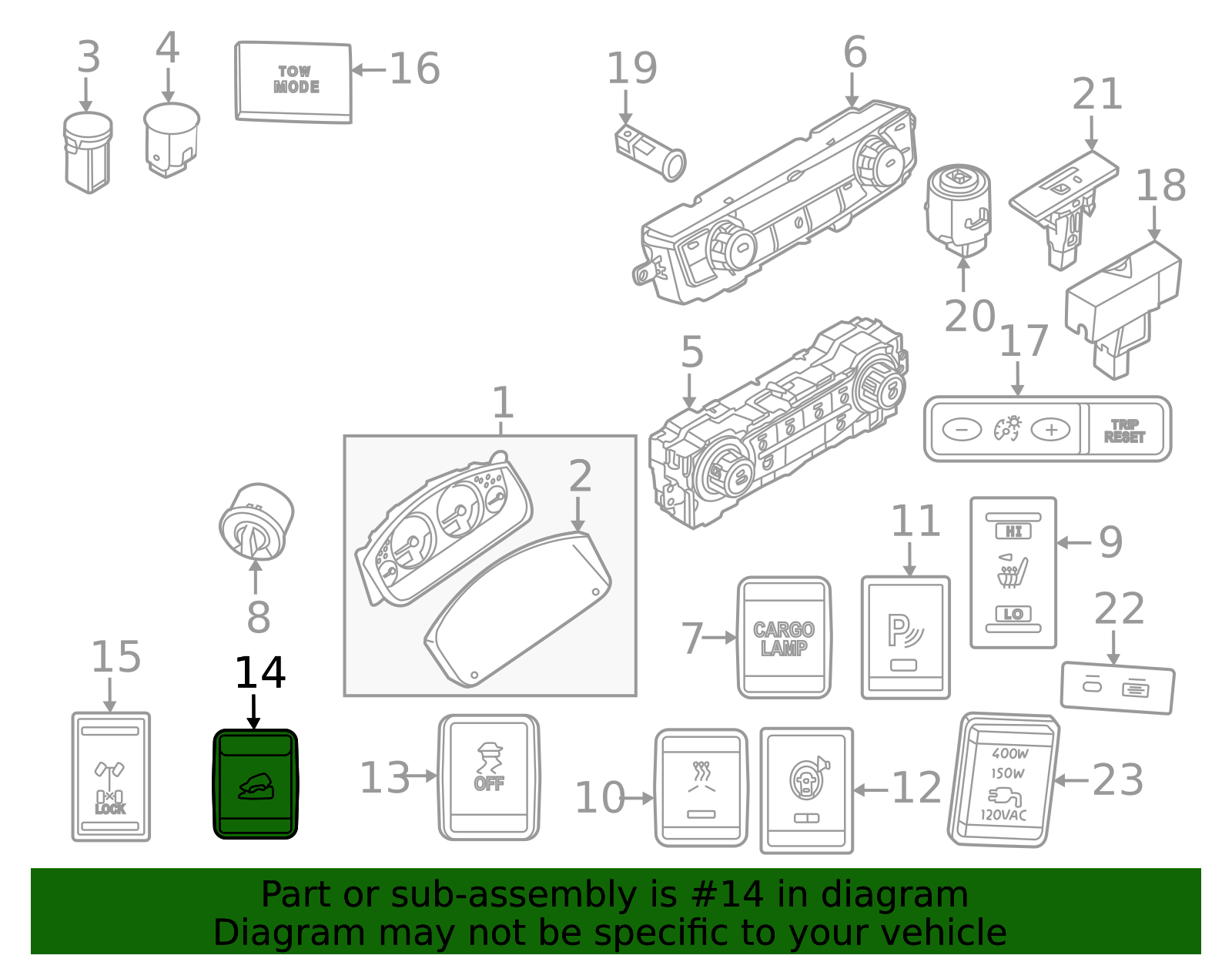 2022-2026 Nissan Frontier Switch 25145-9BU1A | OEM Parts Online