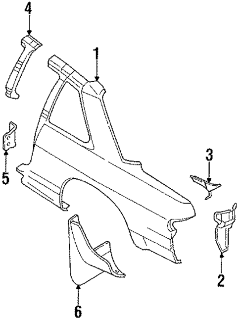 Quarter Panel & Components for 1993 Nissan 240SX #1