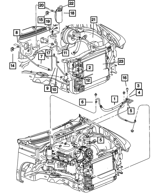 55056093AE - : A/C Suction &amp; Discharge Line for Mopar Image