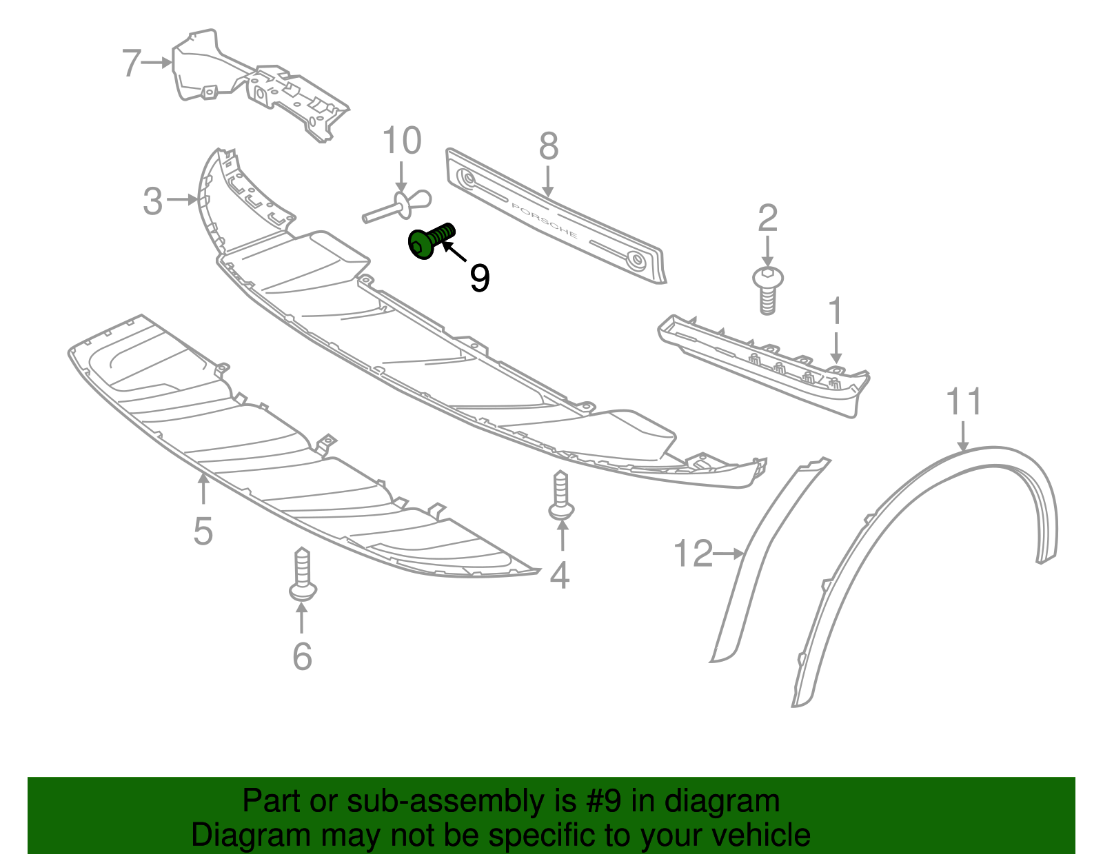 License Bracket Screw - Porsche (N-106-568-02)