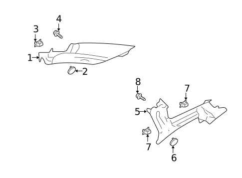 Interior Trim - Quarter Panels for 2008 Mercury Sable #0