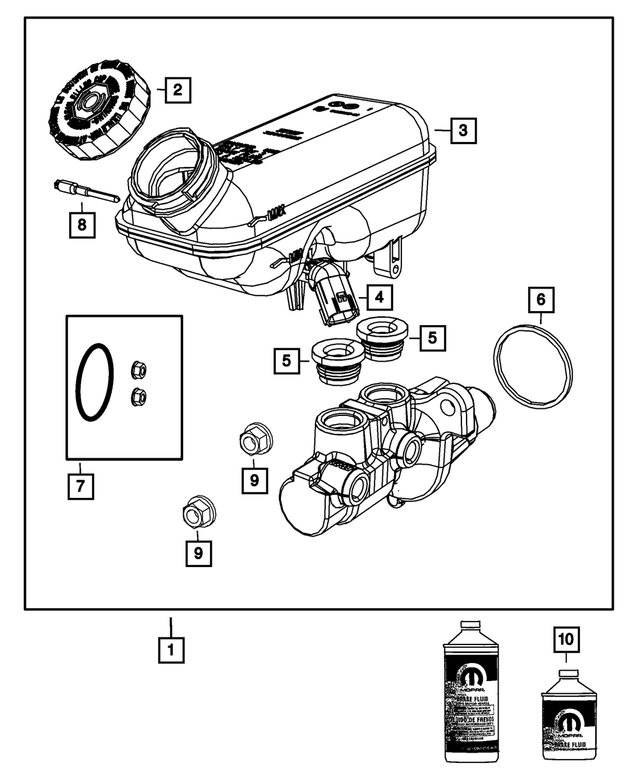 68144350AA - Brakes: Brake Master Cylinder Reservoir for Mopar Image image