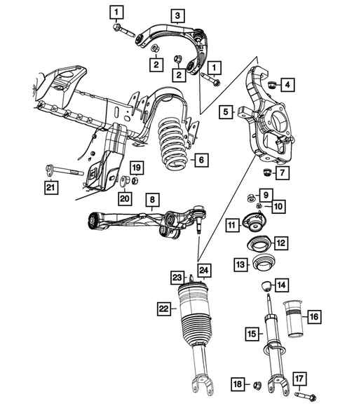 Front Suspension, Strut and Cradle for 2019 Ram 1500 Classic #1