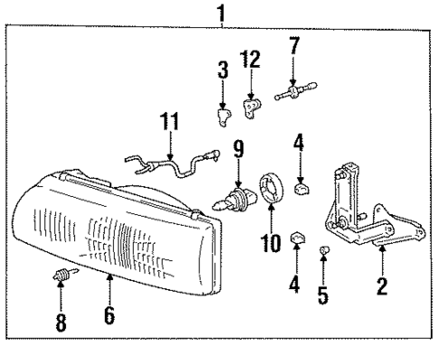 Headlamp Components for 1997 Toyota Previa #1